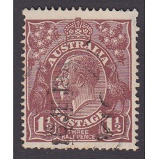 Australian    King George V   1½d Penny Half Pence Brown   Single Crown WMK  Plate Variety 4L2..